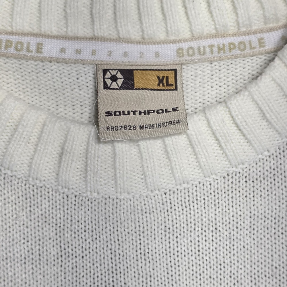 Vintage Southpole WhiteSweater Mens XL Headphones DJ Hip Hop Streetwear Y2K - Picture 7 of 9